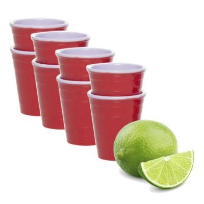 China Reusable Plastic Drinkware Party Shot 2oz Mini Cup Red Cup Style for sale