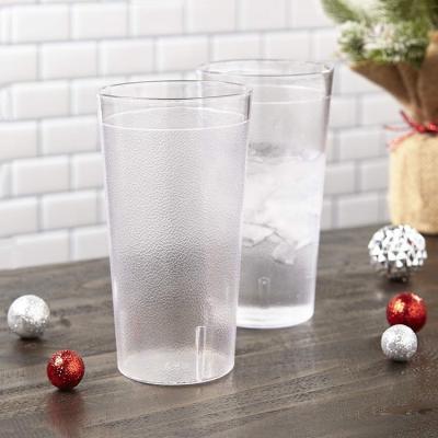 China Promotional Gift 20 oz Clear Frosted Plastic Beverage Cups Cut-Resistant Restaurant Style Tumblers for sale