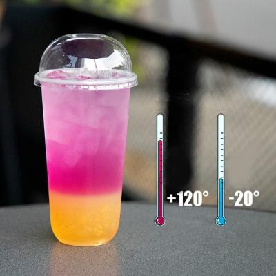 China 24OZ Plastic Cold Drink Cup BPA Free Bubble Disposable Boba Cups for sale