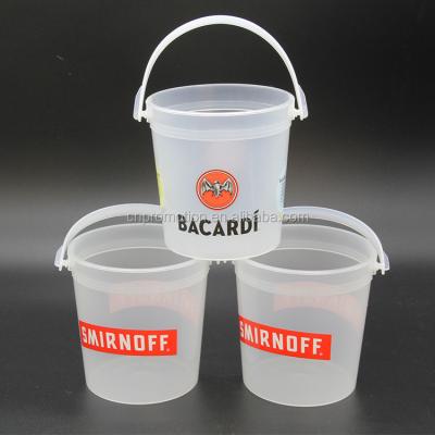 China Sustainable Design Custom Printing 32oz Bacardi Rum Plastic Bucket For Drinking for sale