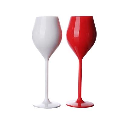 China New Classic/Postmodern Shatterproof Plastic Champagne Flutes 4oz Logo Wine Glasses Custom Made Long Stem for sale