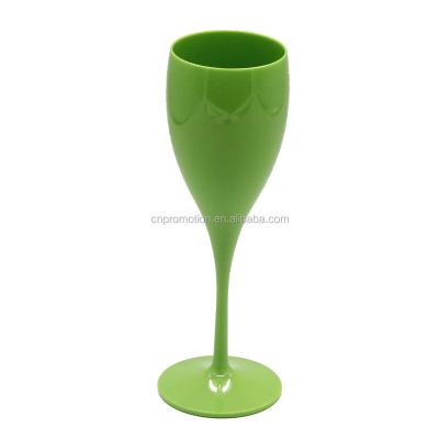 China Viable Reusable Custom Logo 5 Ounce Plastic Wine Glass Champagne Flutes For Wedding Party for sale