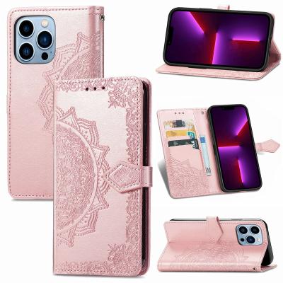 China Shockproof Faux Leather Block-type Embossing Phone Case With Card Holder Wallet For Iphone 13 pro Samsung Max A32/53 for sale