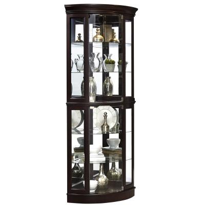 China K/D Lighted Curiosity Cabinet Corner Wall Cabinet for sale