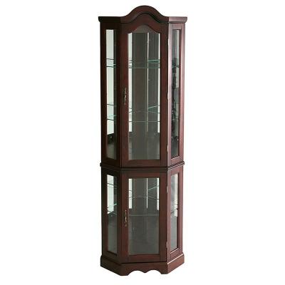 China High Quality K/D Living Room Black Painted Wooden Wall Curiosity Cabinet for sale