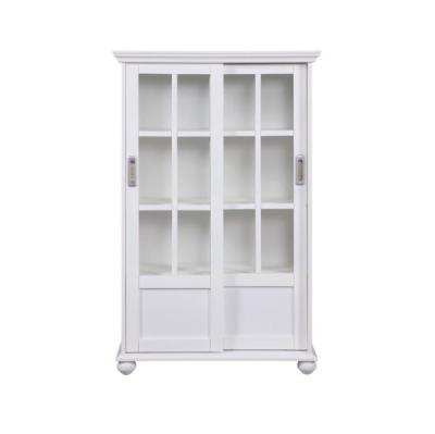 China Modern 2016 Modern Teak Wood Bookcase With Glass Doors Pattern for sale