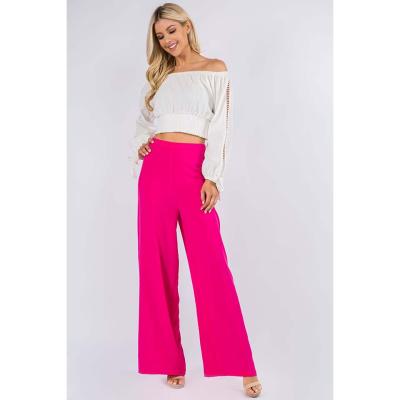 China Casual Ladies Spring And Summer Loose Wide Leg Bottom Pants Women Fashion Casual Solid Pants for sale