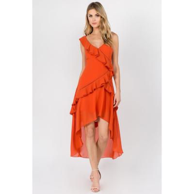 China Ruffle Washable High Low Dress for sale