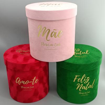 China Recycled Round Velvet Packaging Materials Custom Wedding Favor Boxes For Candy Chocolate Gift And Flower for sale