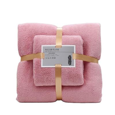 China Other High Density Coral Velvet Bath Towel Set for sale