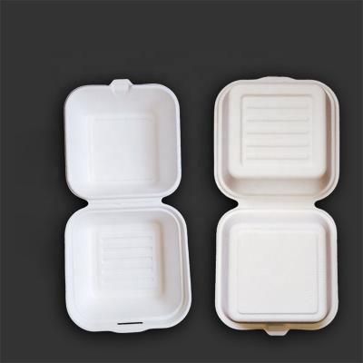 China Disposable Oil-proof Clamshell Tableware Fiber Box Bagasse And Sugarcane Cups Container for sale