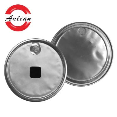 China 401# Child Safe Peel End Coffee Tin Plate Lids For Dry Food Packaging 99mm Inner Side Lid for sale