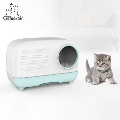 China Sustainable Portable Travel Castle Drawer Self Cleaning Trash Can For Cats Toilet With Strainer for sale