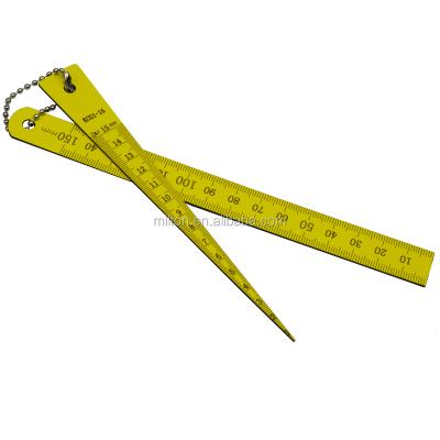 China Japanese Plastic Taper Gauge 1-15mm Toper Welding Measuring Ruler With Straight Scale Inspection Kegelmessgerat 2Pieces/Set ETOP-15C for sale