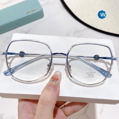 China Function optical glasses 2021 retro light anti-blue frame myopia glasses TR90 glass men and women art for sale