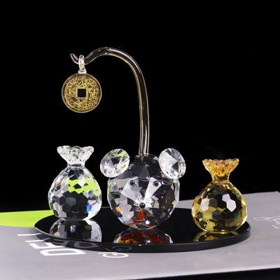 China Wholesale Clear Europe Crystal Mouse Glass Crystal Animals Figurines For Room Decoration for sale