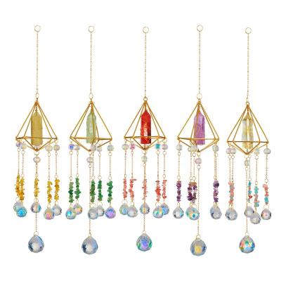 China Custom Crystal Witch Amethyst Ball Sun Catcher Crystal Witch Amethyst Ball Sun Prism Butterfly Dragonfly Decal China Window Luxury Boho Home Decor for sale