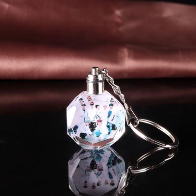 China 3d laser crystal photo key chain for wholesale laser crystal photo gift white 3d key chain for sale