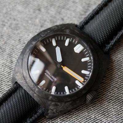 China Real Water Resistant Forged Carbon Watch For Man With Watch Strap 22mm 44mm Curved Shenzhen Famous Watches for sale