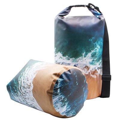 China 500D PVC Tarpaulin Water Proof Backpack PVC Tarpaulin Dry Bag Waterproof Colorful Pattern Dry Bag for sale