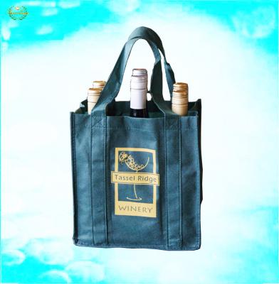 China Cheap Recyclable Promotion 6 Bottle Non Woven Carrier Wine Bag for sale