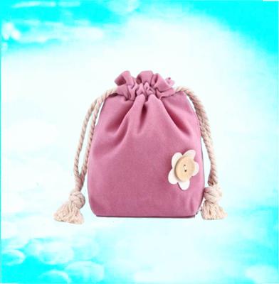 China Personalized Zippered Felt Drawstring Makeup Felt Cosmetic Bag for sale