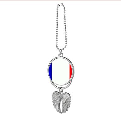 China Sublimation Flag France Nation Enamel Wave Chain Choker Pendant Necklaces Print Casual/Sporty Necklaces For Women Jewelry Accessories Gifts for sale