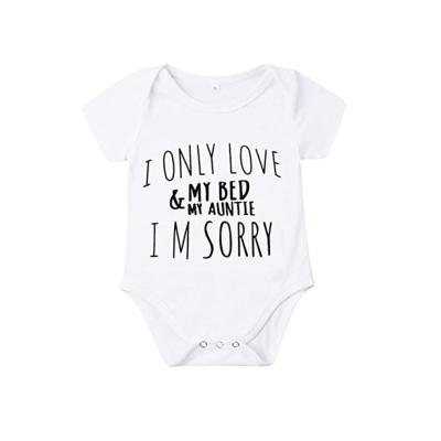 China 100% Polyester Mom+dad Printed Polyester Newborn Outfit Boy Girl Clothes Infant Children's Stuff Winter Baby Romper for sale