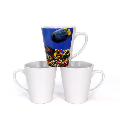 China Disposable Wholesale Blanks Sublimation Blanks Conical Coffee Mug White Bulk Tea Cups For Sublimation Print for sale