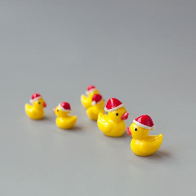 China Mini Christmas Duck Model Miniature Resin Craft Resin Craft Ornaments Mini Greenhouse Artificial Landscape Decor Fairy Garden Decor Christmas Ornaments for sale