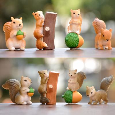 China China Cute Cartoon Squirrel Plastic Craft,Figurines for Mini Greenhouses,Mini Garden Figures,Kids Micro Landscape Accessories Toy Gift for sale