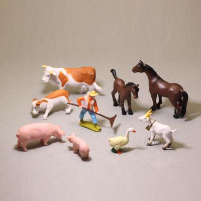 China Farmer Horse Duck Goat Pig Cow China Mini Farm Animals Mini Greenhouse Miniature Figures Doll House Decor Doll Room Decor for sale