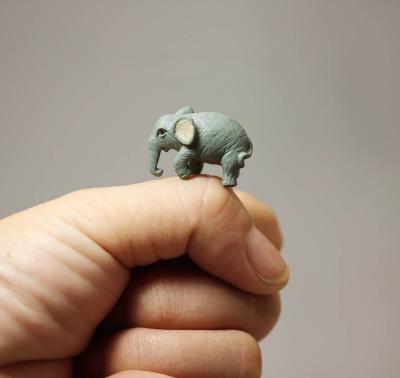 China Mini Elephant Model Dollhouse Landscape Micro Miniature Artificial Artificial Animal Decoration Succulent Decor for sale