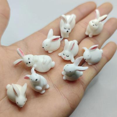 China Miniature China MIni Rabbit Model Resin Craft for DIY Fairy Garden Decoration Moss Landscaping Figures Doll House Home Decor for sale