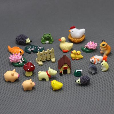 China China 3pcs Mini Animals Set Model Resin Craft Miniature for DIY Fairy Garden Decoration Moss Landscaping Figures Doll House Home Decor for sale