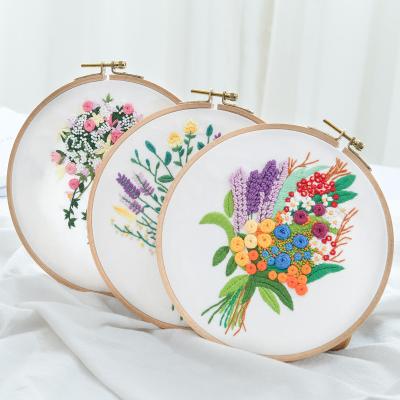 China Europe Flower Printed DIY Pattern Embroidery Kits Needlework Cross Stitch Craft Handmade Sewing Wall Painting Art Home Decor for sale