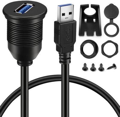 China Video Game Player USB 3.0 Male To AUX Flush Waterproof Extension Mount Automotive Car Cable. cable female for sale