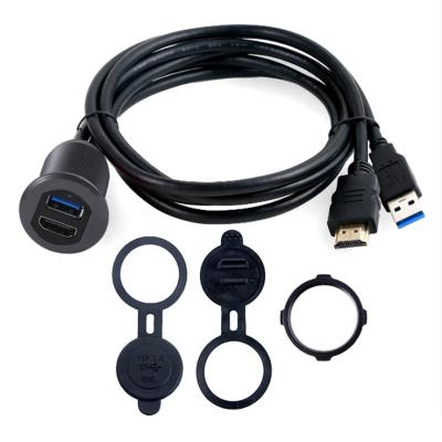 China Car USB A Male to Female and HD Male to USB Female Extension Cable Mount Stream Car Automotive Cable for sale