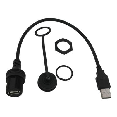 China Camera Black USB 2.0 USB A Female To USB A Male Automotive Extension Cable for sale