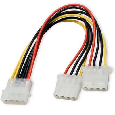 China Electronic 18CM 4 Pin Male IDE To 4 Pin Dual Female D Type PSU Power Cable of the idea socket for sale