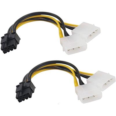 China Electronic Double 4 Pin Male IDE 8 Pin PCIE Power Cable For Video Graphics Card for sale