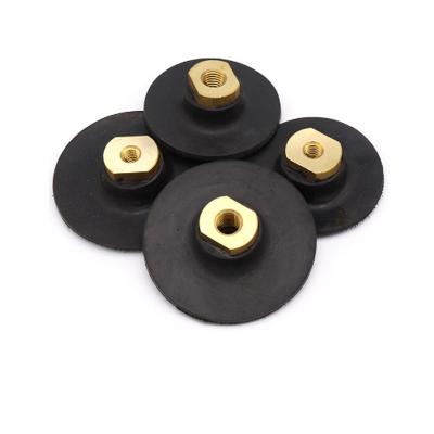 China Polishing Pads 75mm 100mm 125mm M14 5/8-11 Stone Polishing Pads 75mm 100mm 125mm M14 5/8-11 Black Rubber Flexible Adapter Pad for sale