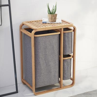 China Industrial Modern Nature Bamboo Laundry Storage Basket For Dirty Cloth With Slide Cloth Basket Laundry Storage Basket for sale