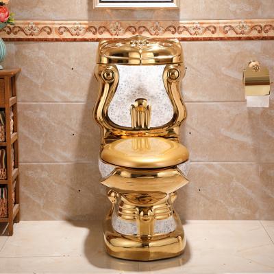 China Modern Luxury Gold Bathroom Toilet WC Ceramic Toilet Toilet Water Closet for sale