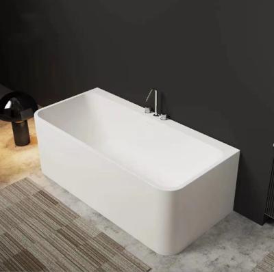 China Modern Resin Solid Outdoor Freestanding Artificial Stone Freestanding Stone Bathtub Bathroom Single Bathtub for sale