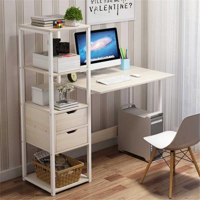 China Cooling 90x40CM Modern Computer Desk With Keyboard Bracket PC Workstation Study Writing Table Home Office Furniture With Drawer Bookcase for sale