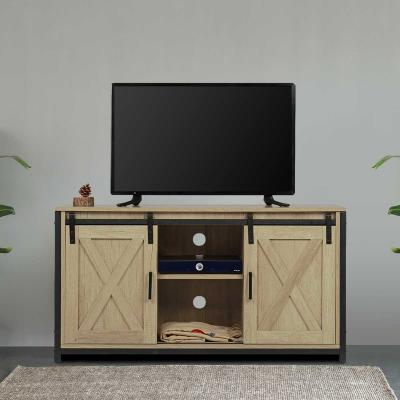 China Modern Modern TV Stand With Double Sliding Doors Drawer 2-Shelf Shelves Home Office TV Bracket Living Room Furniture for sale