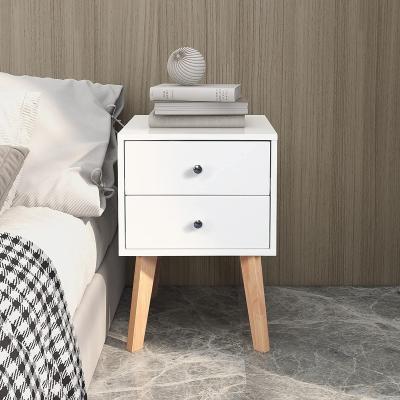 China White Nightstand Adjustable Bedroom Bedside Table (Other) Made of MDF, Nightstand with 2 Drawer End Table for Bedroom/Living Room/Living Room/Office for sale