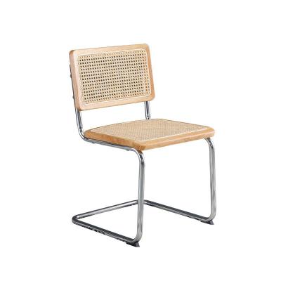 China Wicker Chair Modern Home Furniture Bamboo Mid Century Backrest Vintage Solid Wood Armchair Dining Chair for sale