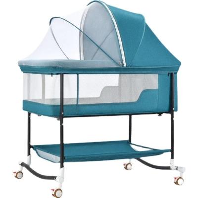 China Modern 0-3 Years Old Baby Bed Crib Removable Newborn Crib Portable Foldable Infant Crib Toddler Adjusting Quilting Play Bed for sale